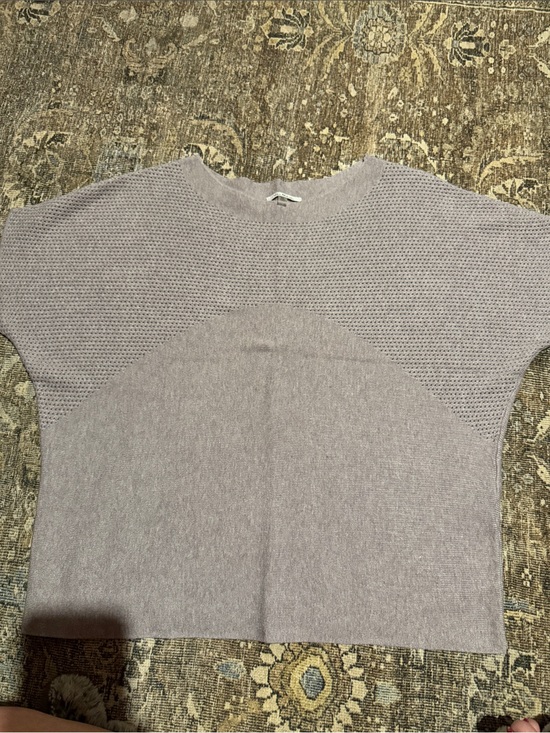 Vila Milano Sweaters - Relaxed Lavender Crewneck Short-Sleeve Sweater - XL
